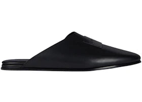 Givenchy Label Flat Mules Black Nappa Leather (Women's)