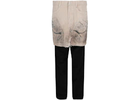 Givenchy Layered Tracksuit Pants With Destroyed Carpenter Jeans Black Beige - authentic Givenchy apparel