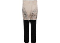 Givenchy Layered Tracksuit Pants With Destroyed Carpenter Jeans Black Beige