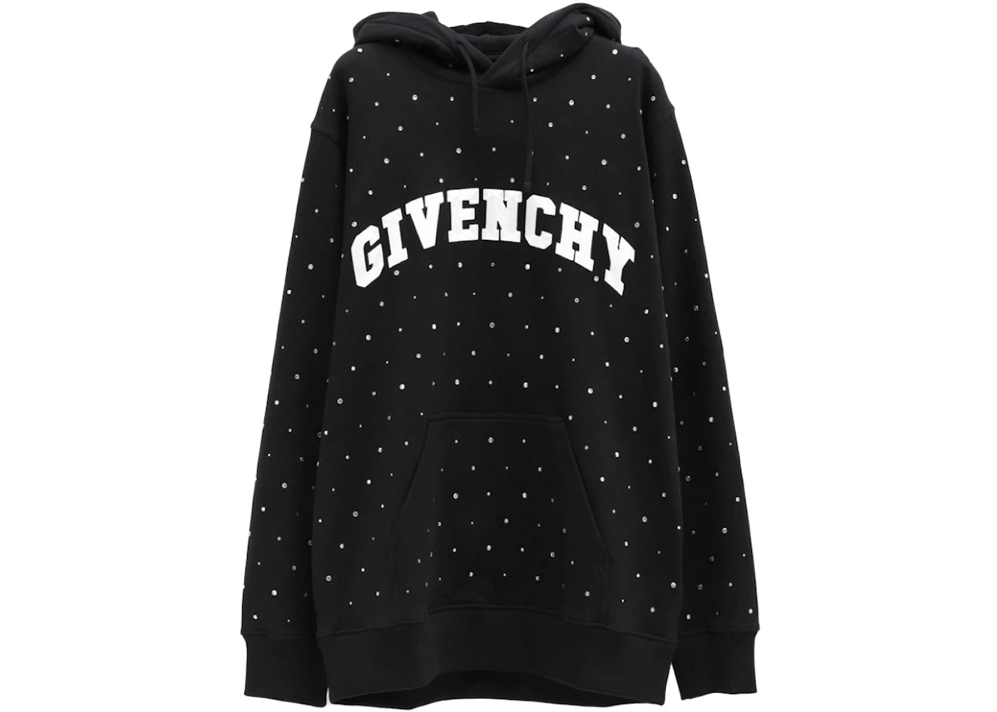 Givenchy Logo Strass Hoodie Black - vue secondaire A