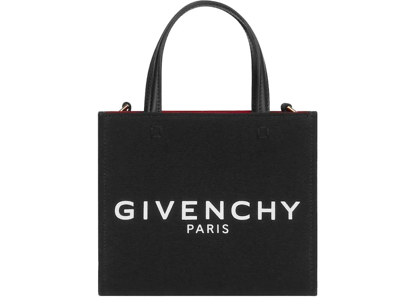 Givenchy Mini G-Tote Shopping Bag in Canvas Black - vue secondaire A