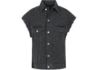 Givenchy Oversized 4G Denim Vest Charcoal