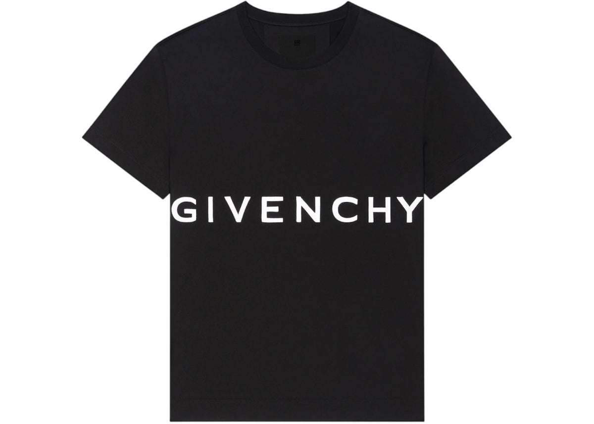 Givenchy Oversized Logo Embroidered T-shirt Black - vue 360