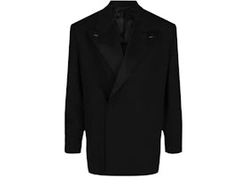 Givenchy Oversized Wool Satin Lapels Blazer Jacket Black - vue 360