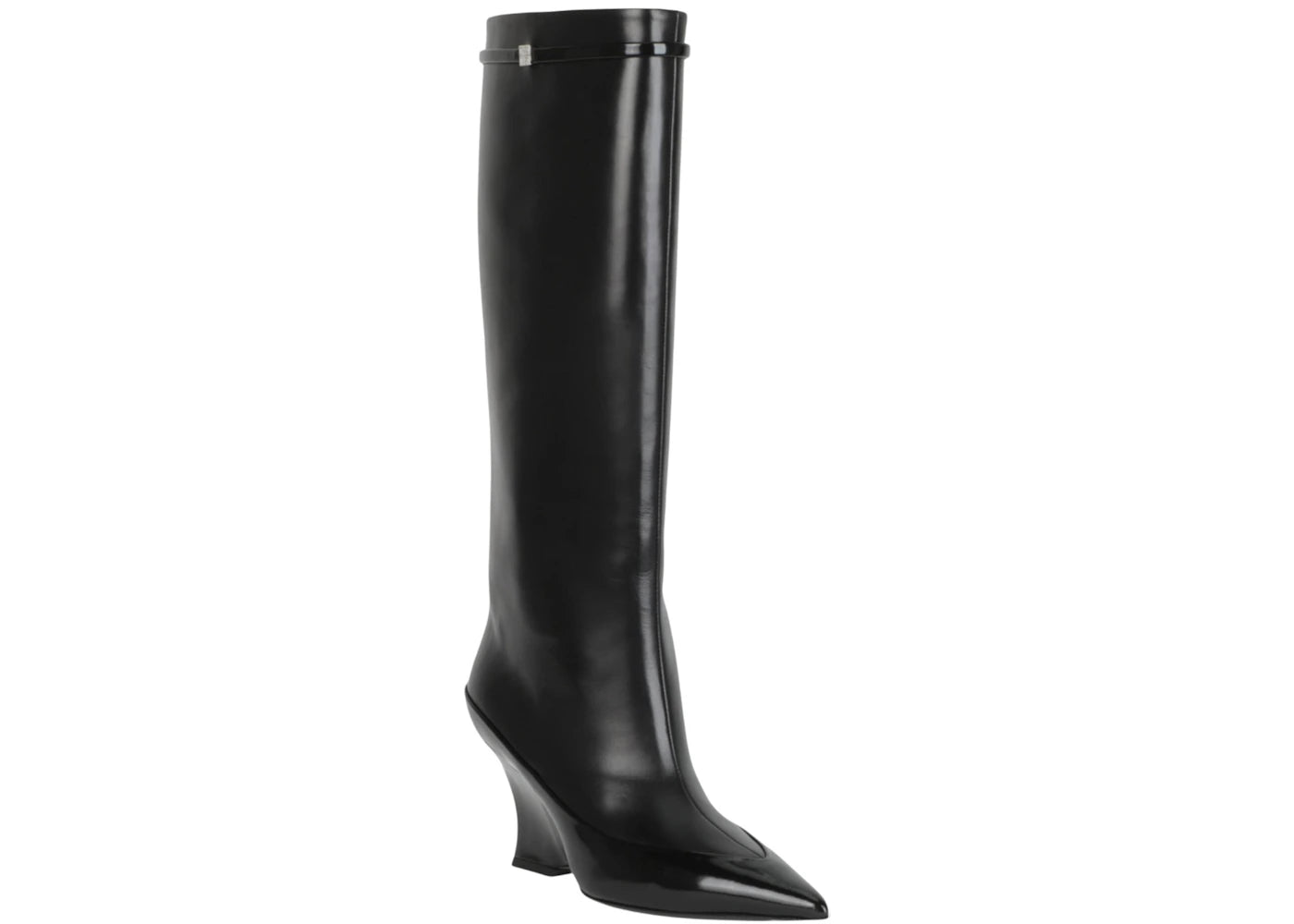 Givenchy Raven Tall Leather Wedge Boots Black (Women's) - vue secondaire B