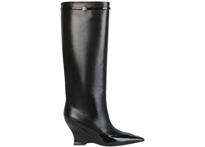 Givenchy Raven Tall Leather Wedge Boots Black (Women's) - sneakers view 2
