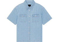 Givenchy Short-Sleeve Boxy Fit Denim Shirt Blue