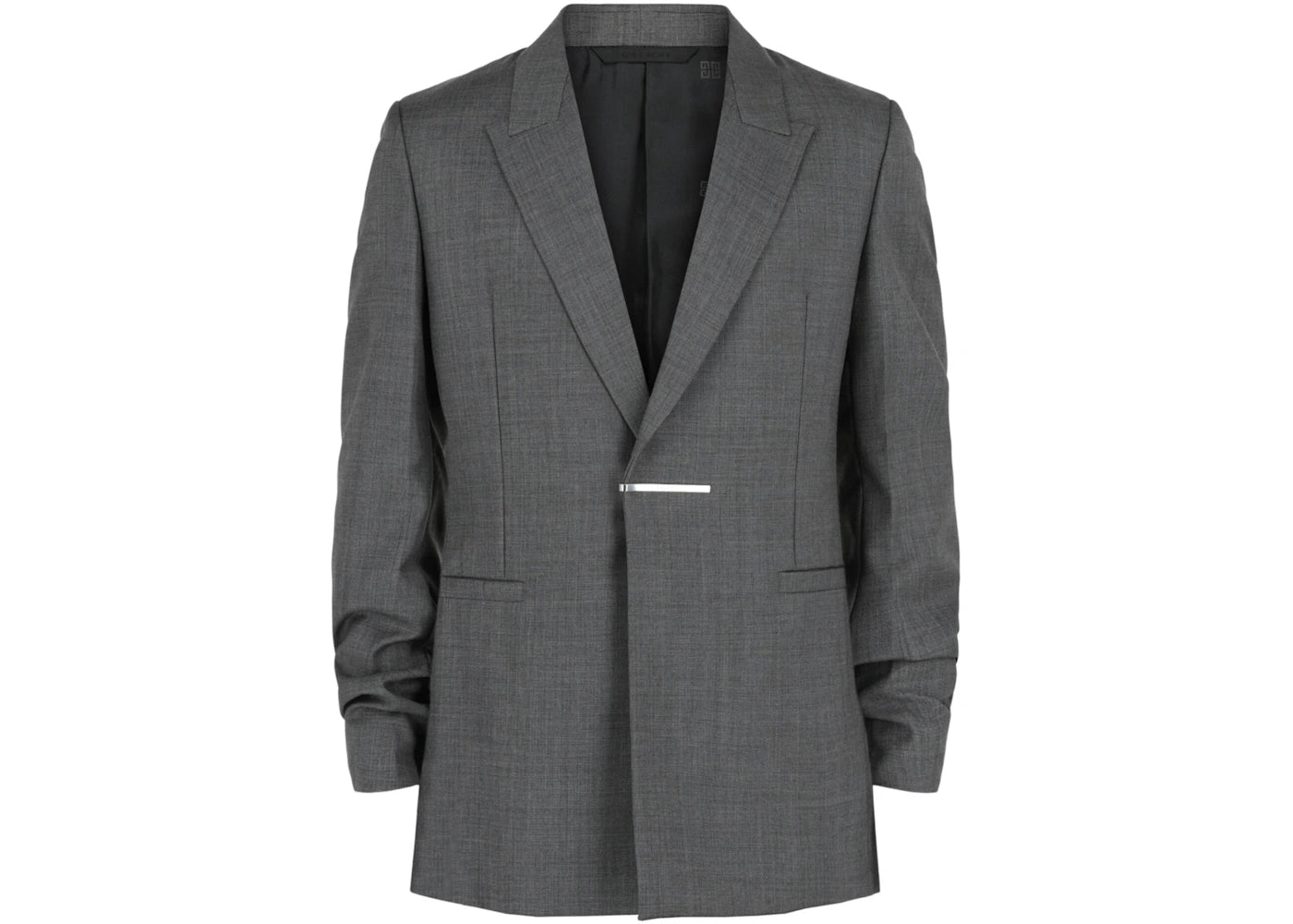 Givenchy Slim-Fit Metal Bar Structured Blazer Medium Grey - vue secondaire A