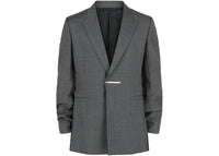 Givenchy Slim-Fit Metal Bar Structured Blazer Medium Grey