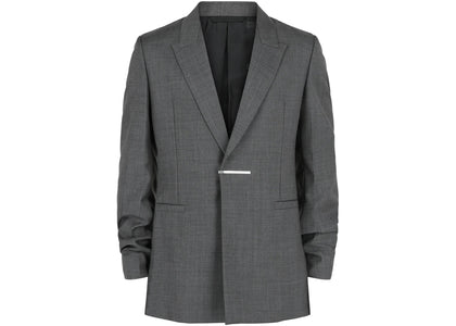 Givenchy Slim-Fit Metal Bar Structured Blazer Medium Grey - product view 2