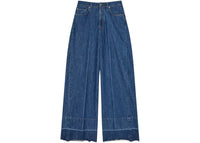 Givenchy Women's Alt Fit Raw Edge Wide Leg Denim Trousers Medium Blue