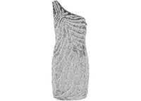 Givenchy Women's One-Shoulder Sequined Tulle Mini Dress Gunmetal