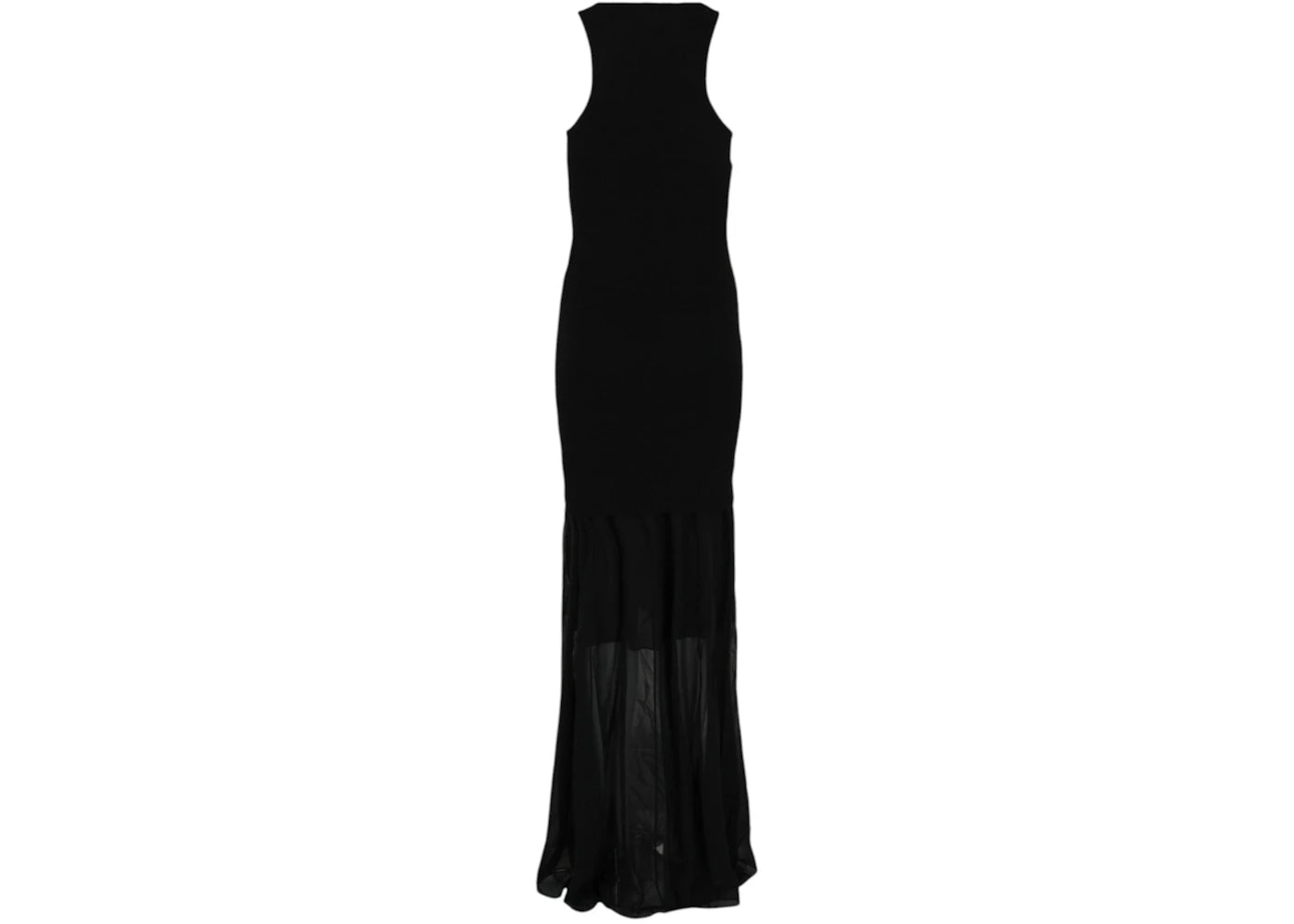 Givenchy Women's Ribbed Bustier Mesh Maxi Dress Black - vue secondaire A