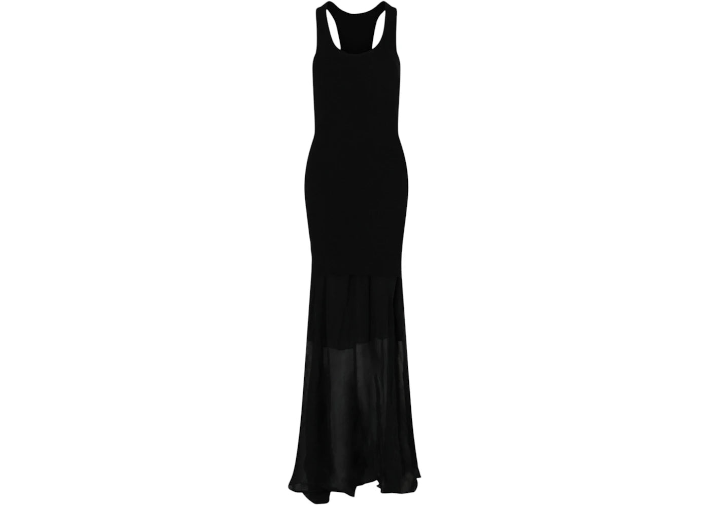 Givenchy Women's Ribbed Bustier Mesh Maxi Dress Black - vue 360