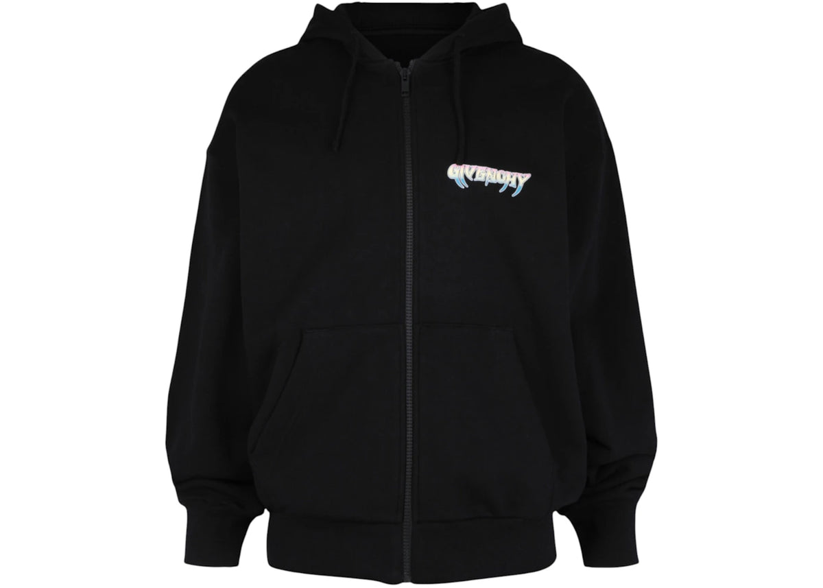 Givenchy World Tour Zip-Up Hoodie Black - vue secondaire A