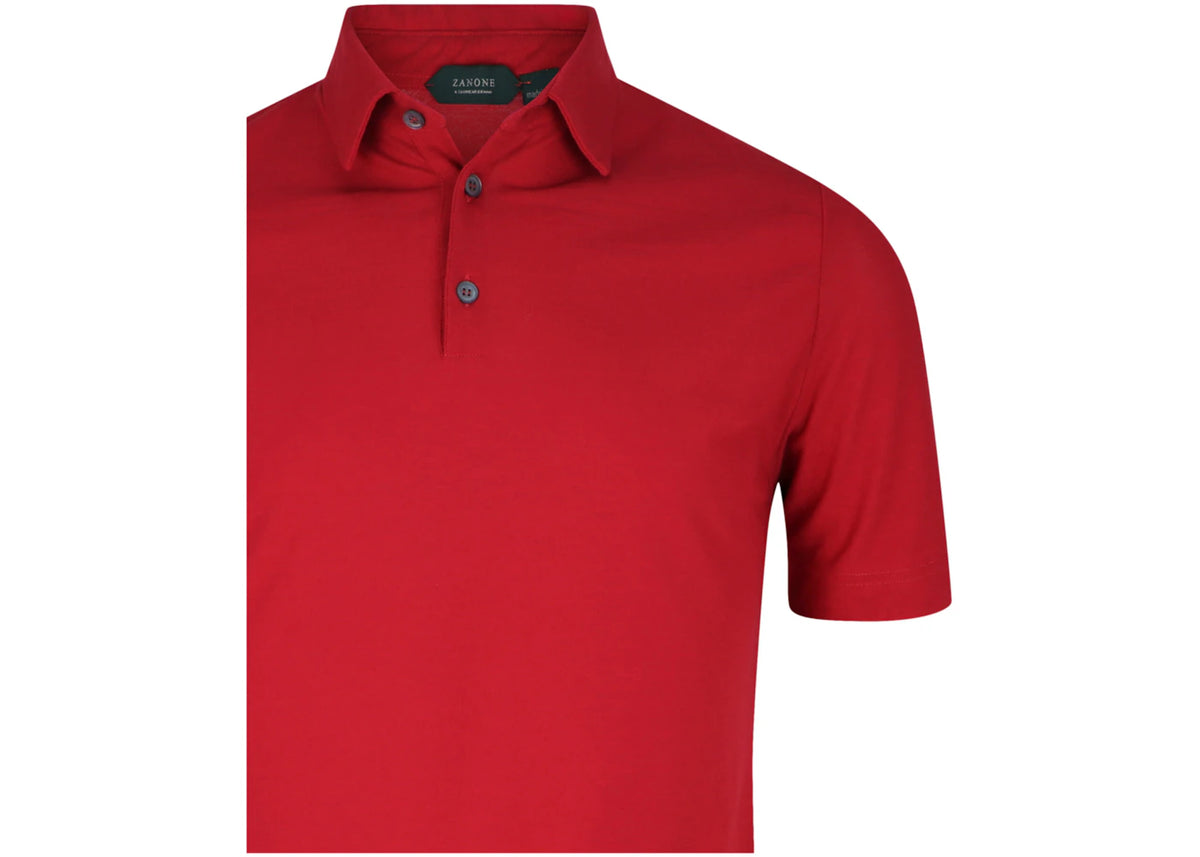 Slowear Zanone Slim Fit Polo Shirt Red - vue secondaire B