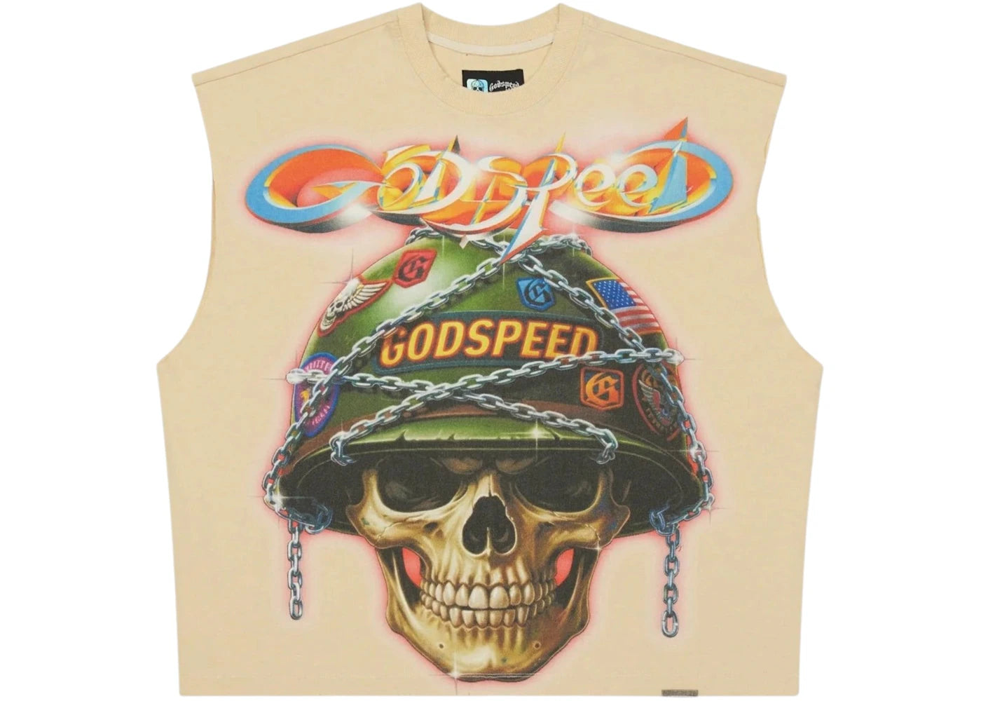 Godspeed Badges of Honor Sleeveless T-shirt Bone - vue secondaire A