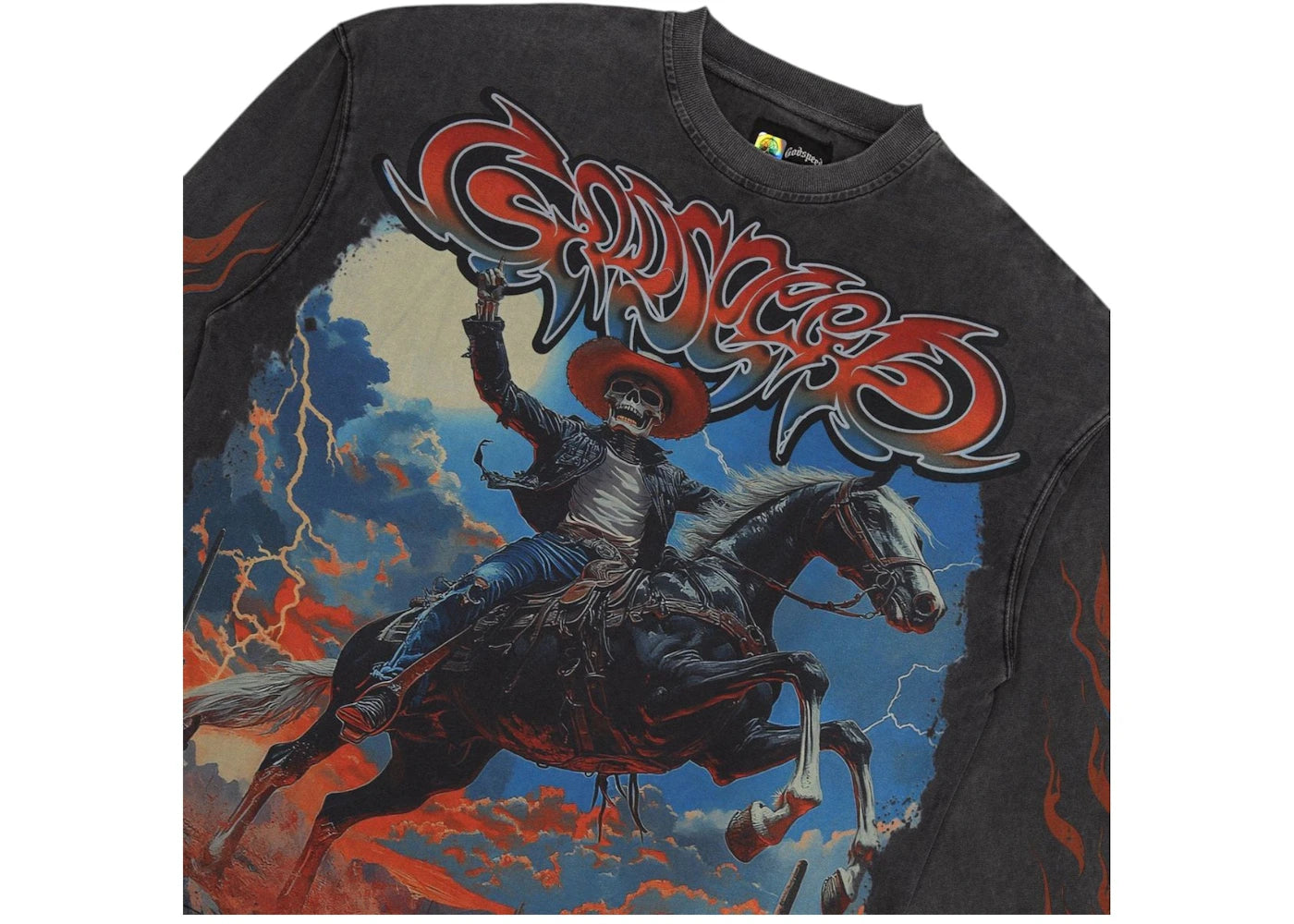 Godspeed Best Western Long Sleeve Tee Washed Grey - vue secondaire B