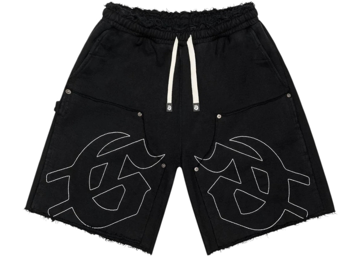 Godspeed Carpenter Distressed Shorts Black - vue 360