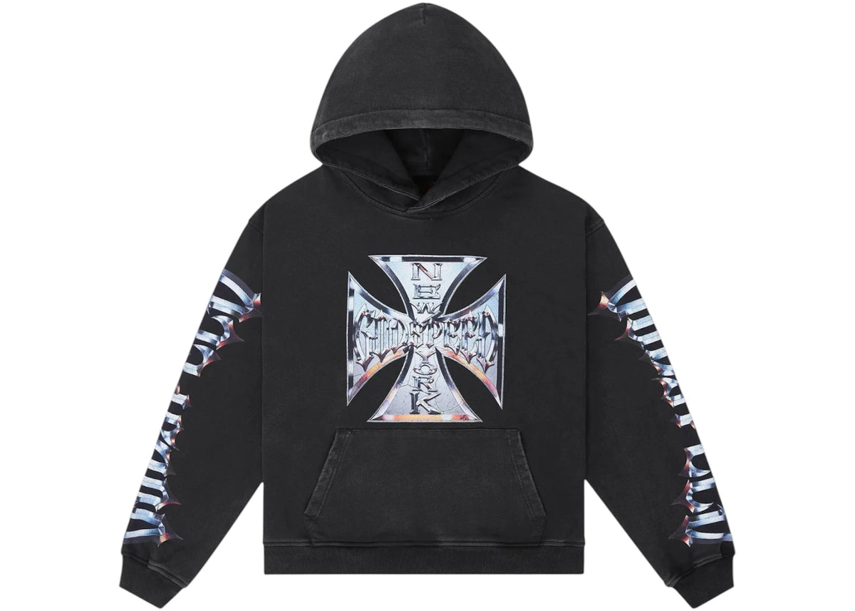 Godspeed Chrome Motto Hoodie Black Wash - vue 360