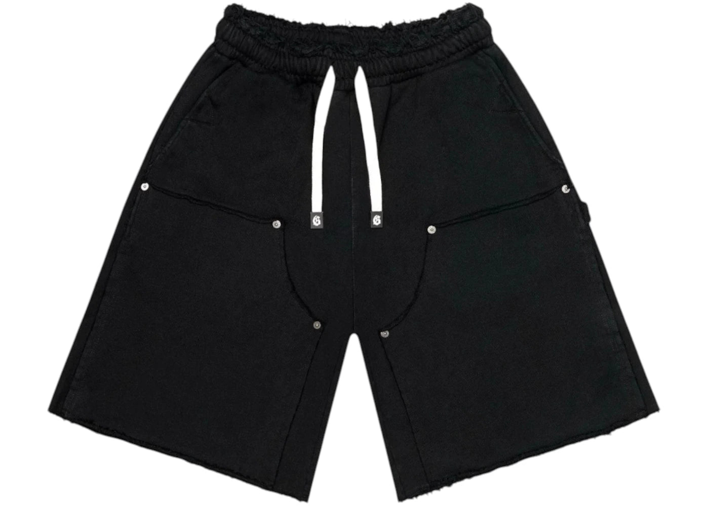 Godspeed Distressed Carpenter Shorts Flat Black - vue 360