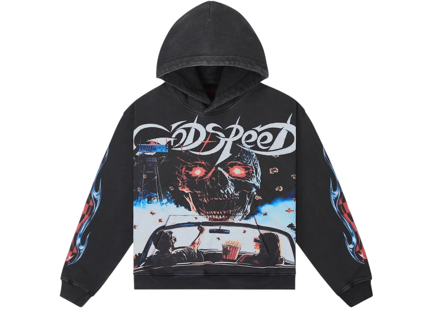 Godspeed Drive In Hoodie Black Wash - vue secondaire A