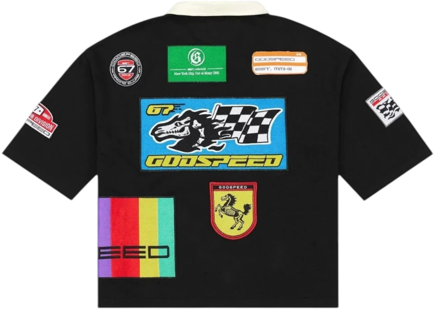 Godspeed GRC Quarter Zip Short Sleeve Polo Black - vue secondaire B