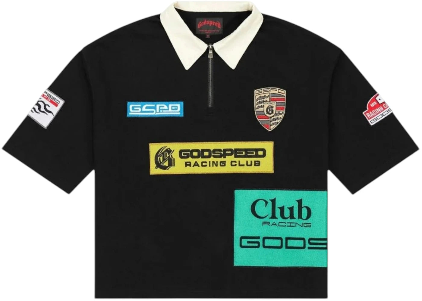 Godspeed GRC Quarter Zip Short Sleeve Polo Black - vue secondaire A