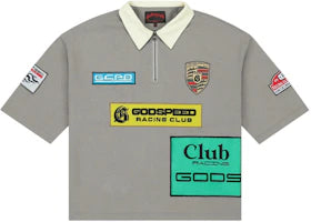 Godspeed GRC Quarter Zip Short Sleeve Polo Grey - vue 360