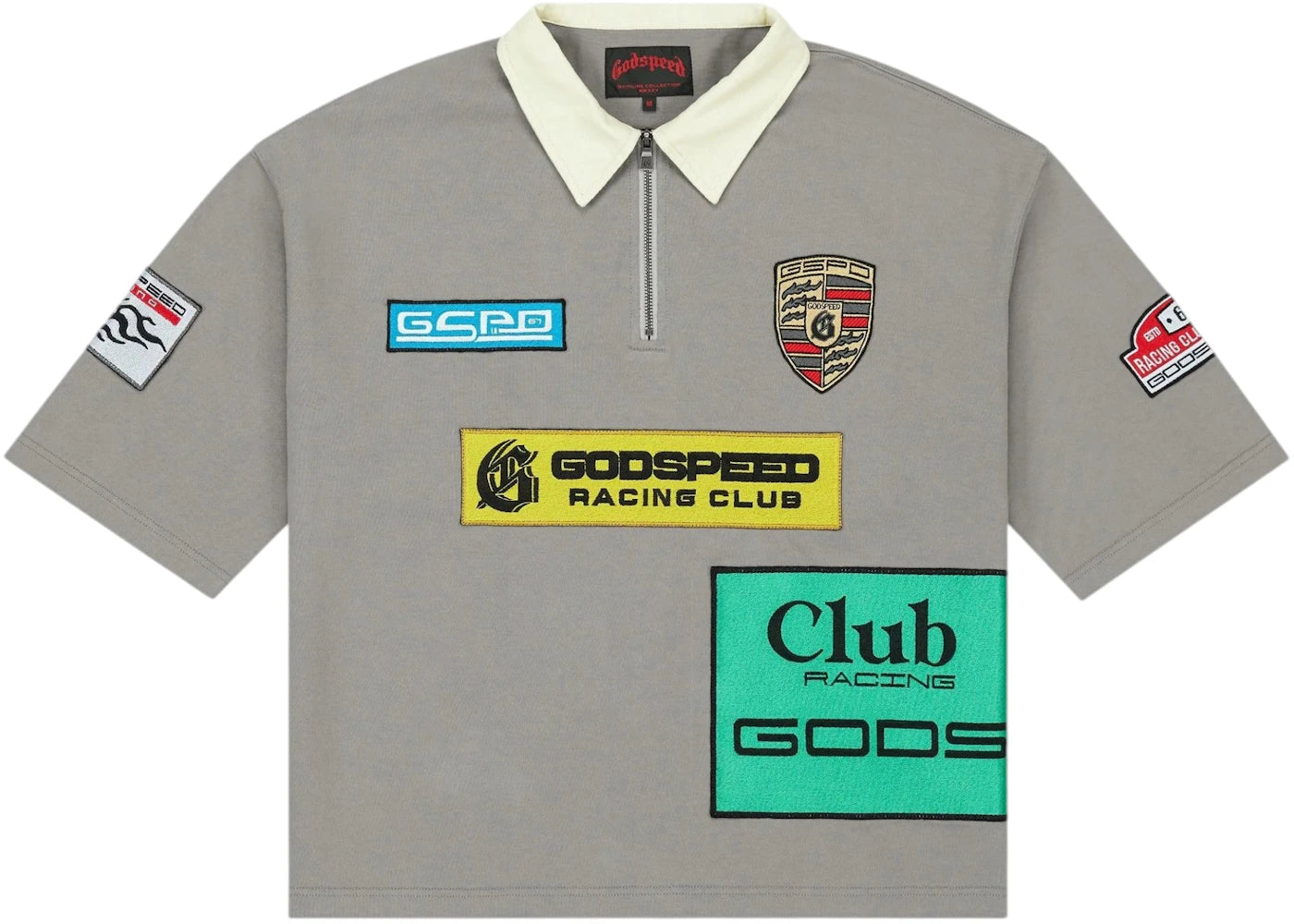 Godspeed GRC Quarter Zip Short Sleeve Polo Grey - vue secondaire A