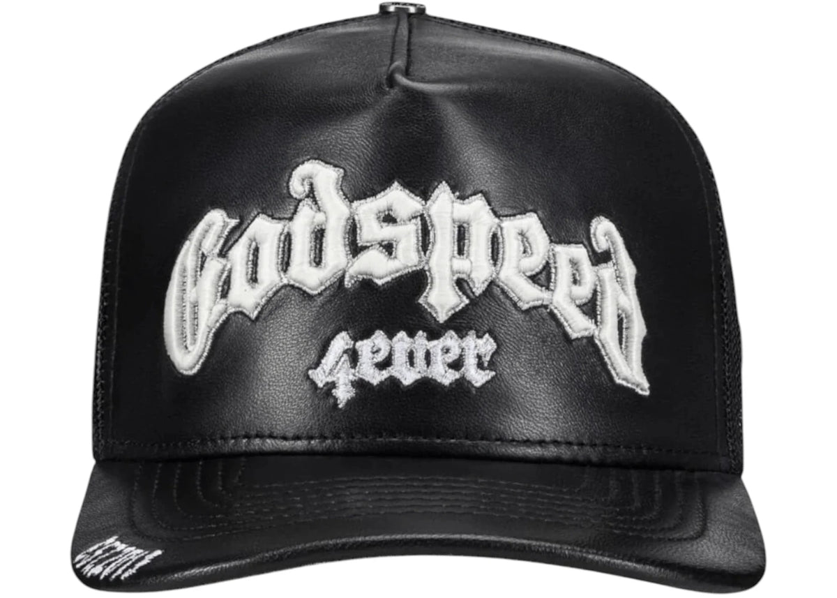 Godspeed GS Forever Premium Leather Trucker Hat Black - vue secondaire A
