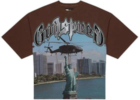 Godspeed JFK To MIA T-shirt Mocha Wash - vue 360