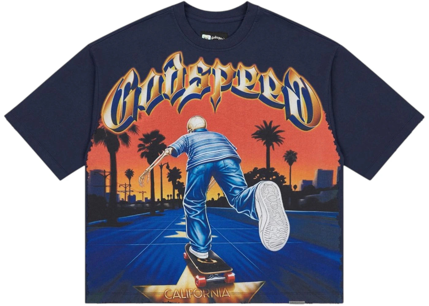 Godspeed Kick Push T-shirt Navy - vue secondaire A