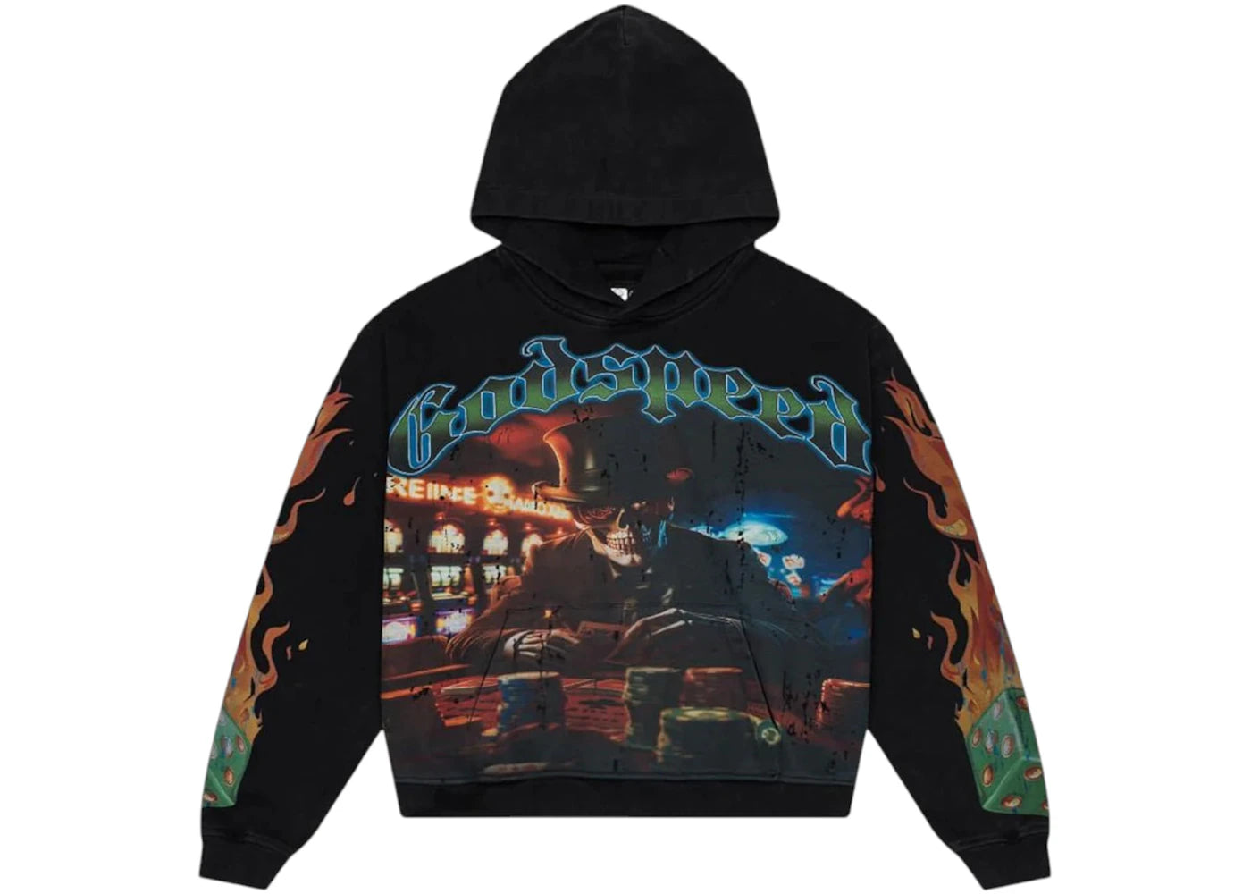 Godspeed Life's A Gamble Hoodie Black Wash - vue secondaire A