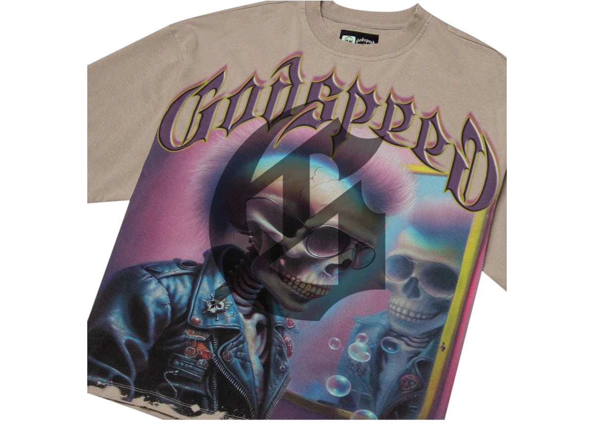 Godspeed Man In The Mirror T-shirt Stone Grey - vue secondaire B