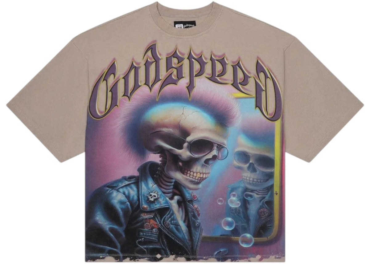 Godspeed Man In The Mirror T-shirt Stone Grey - vue secondaire A