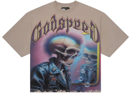 Godspeed Man In The Mirror T-shirt Stone Grey - apparel view 2