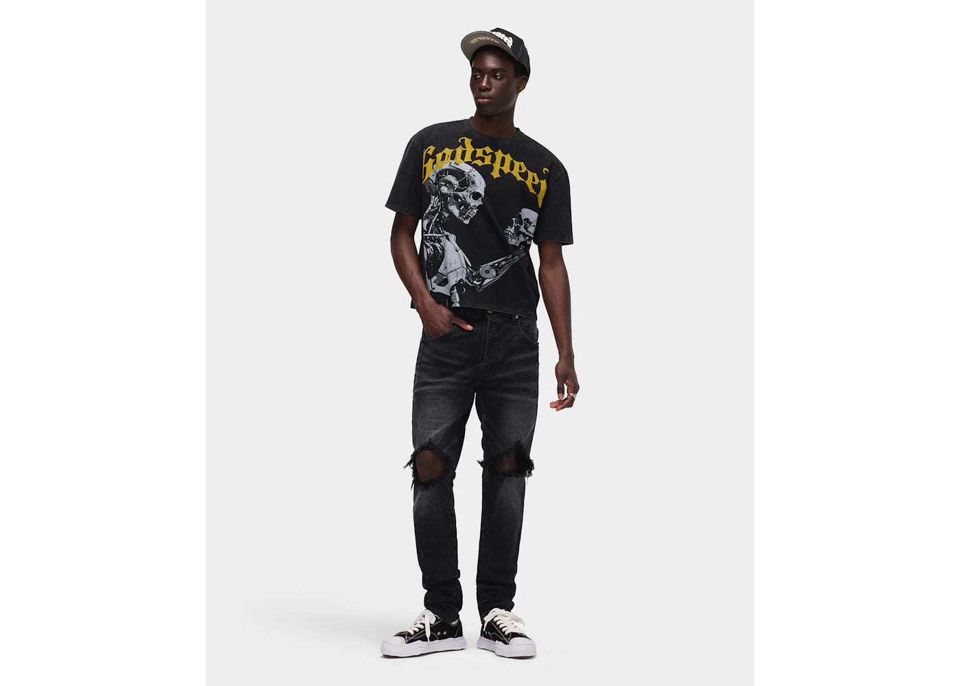 Godspeed Mankind vs AI III T-shirt Black/Yellow