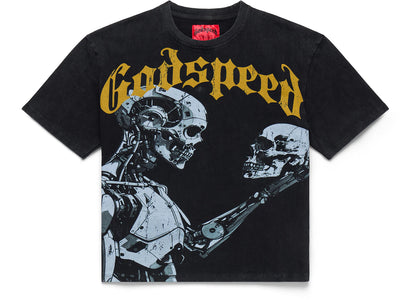 Godspeed Mankind vs AI III T-shirt Black/Yellow - apparel view 2