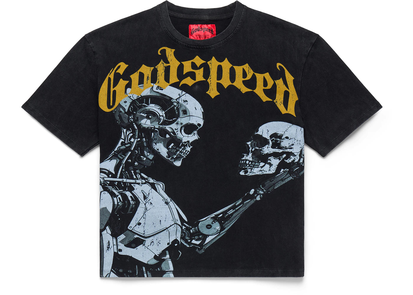 Godspeed Mankind vs AI III T-shirt Black/Yellow - vue 360