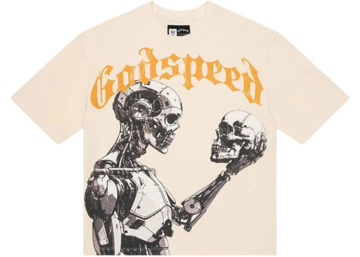 Godspeed Mankind vs AI III T-shirt Bone/Yellow - vue secondaire A