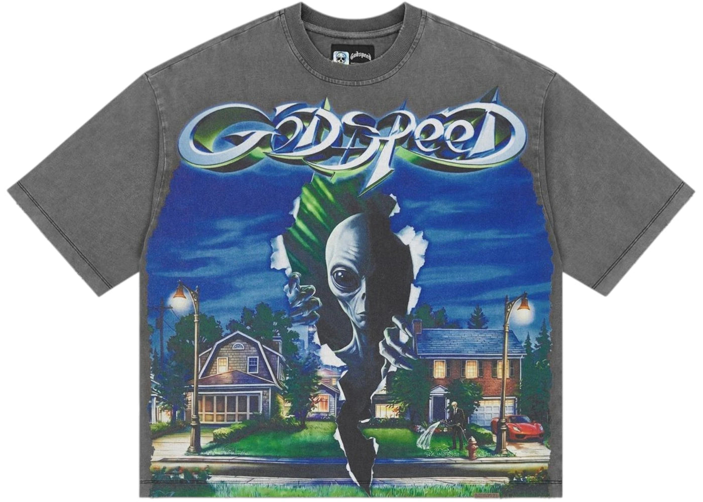Godspeed Neighborhood Watch T-shirt Grey Wash - vue secondaire A
