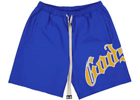 Godspeed OG Logo Nylon New York Shorts Blue Yellow