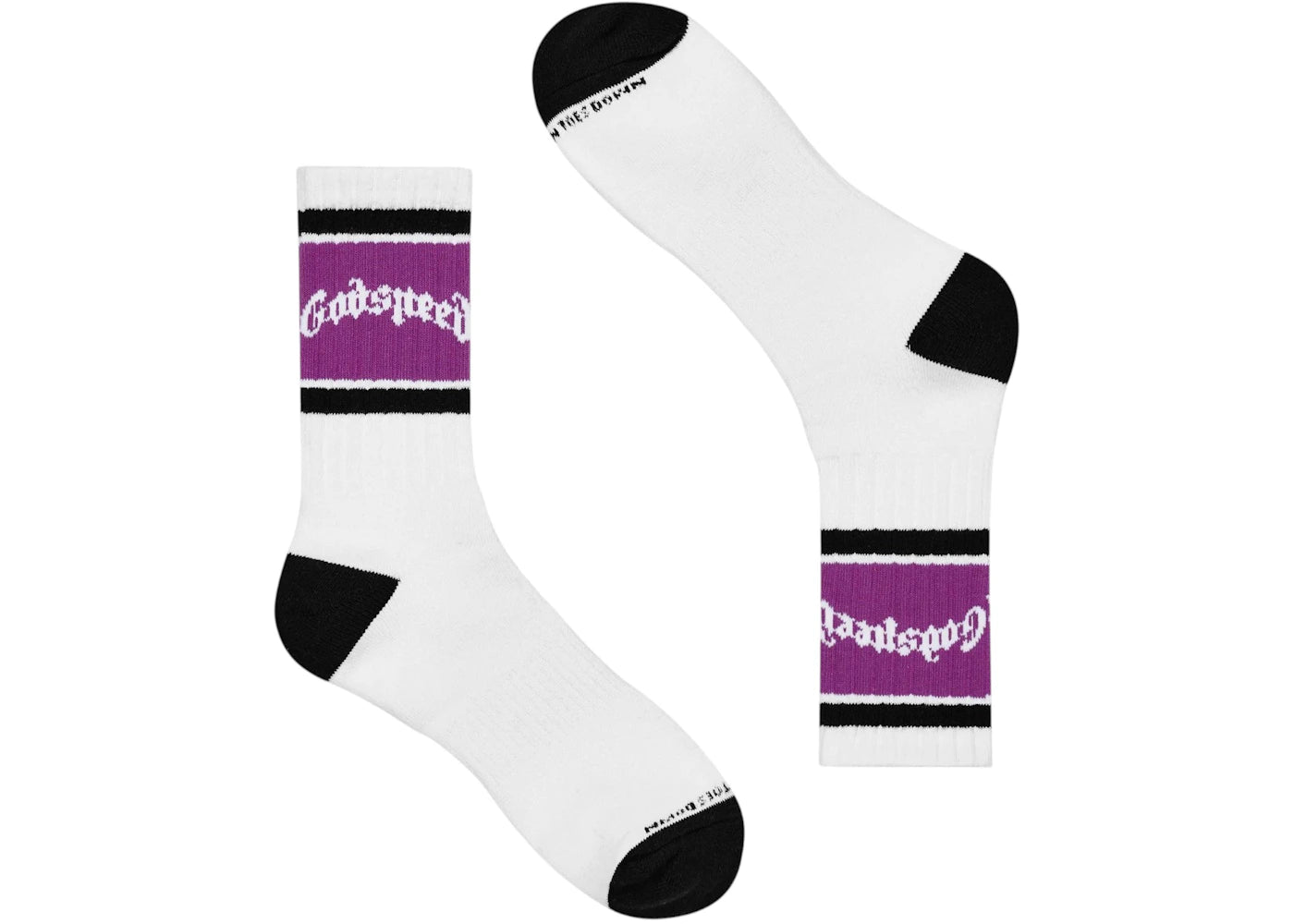 Godspeed OG Logo Striped Socks White/Purple - vue secondaire A