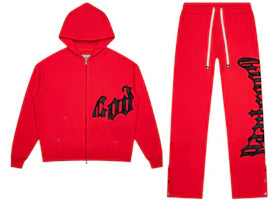 Godspeed OG Logo Sweatsuit Red Plaid - vue 360