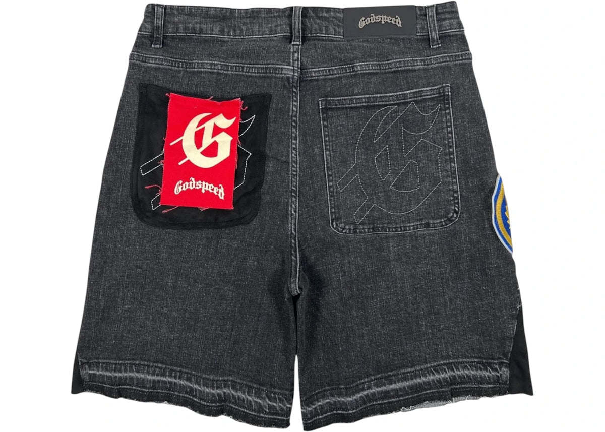 Godspeed Patchwork Denim V2 Shorts Black - vue secondaire A