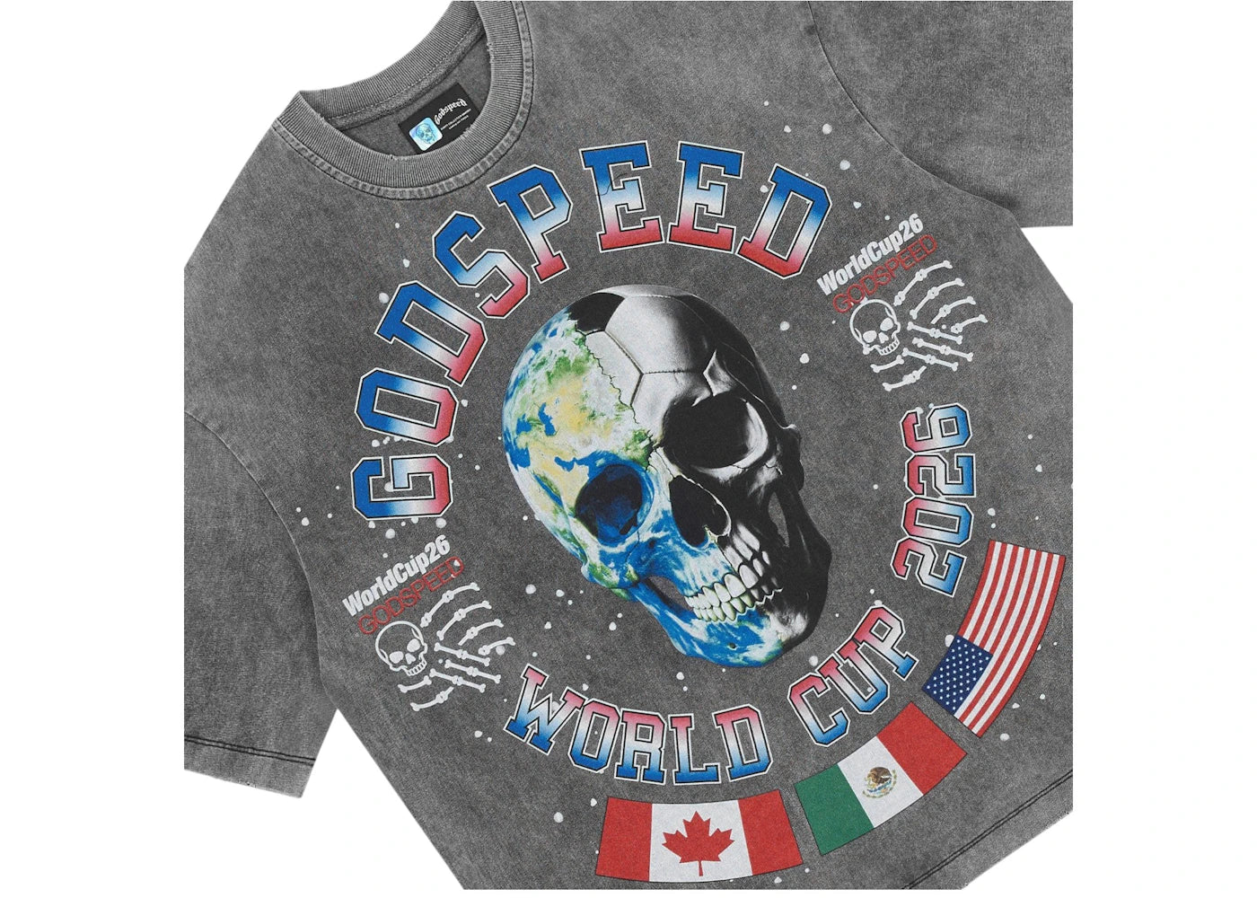 Godspeed Planet Futbol T-shirt Grey - vue secondaire B