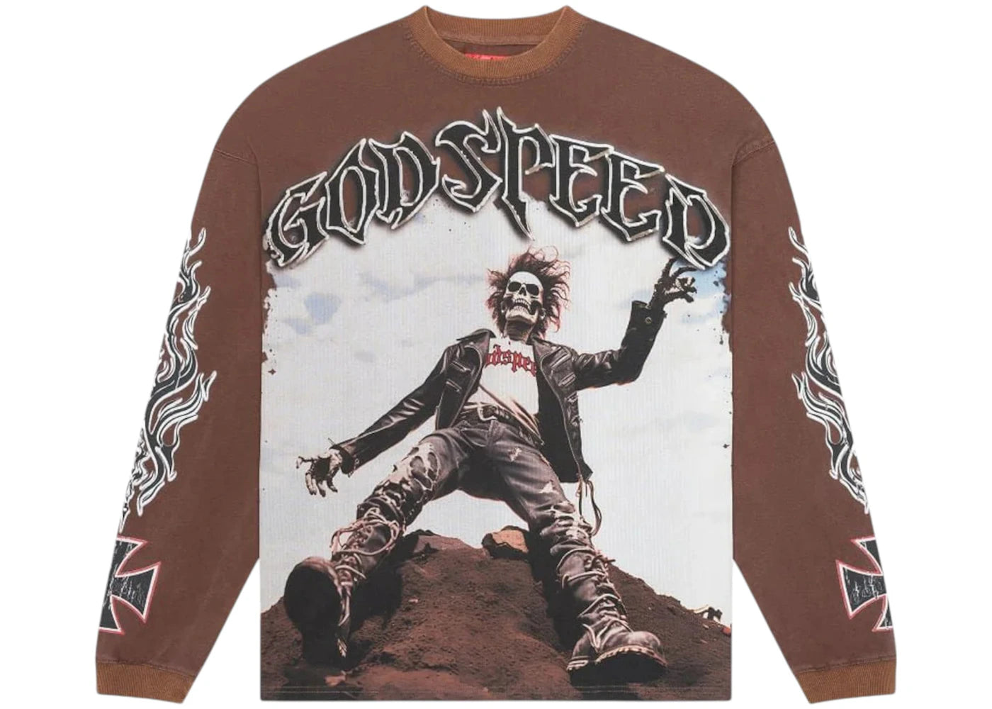 Godspeed Rocker L/S Tee Brown Wash - vue 360