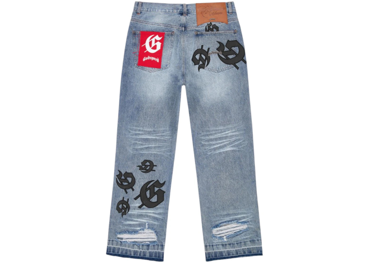Godspeed Scattered GS Logo Denim Pant Blue Wash - vue secondaire B