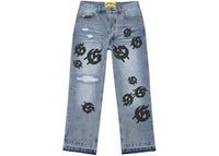 Godspeed Scattered GS Logo Denim Pant Blue Wash